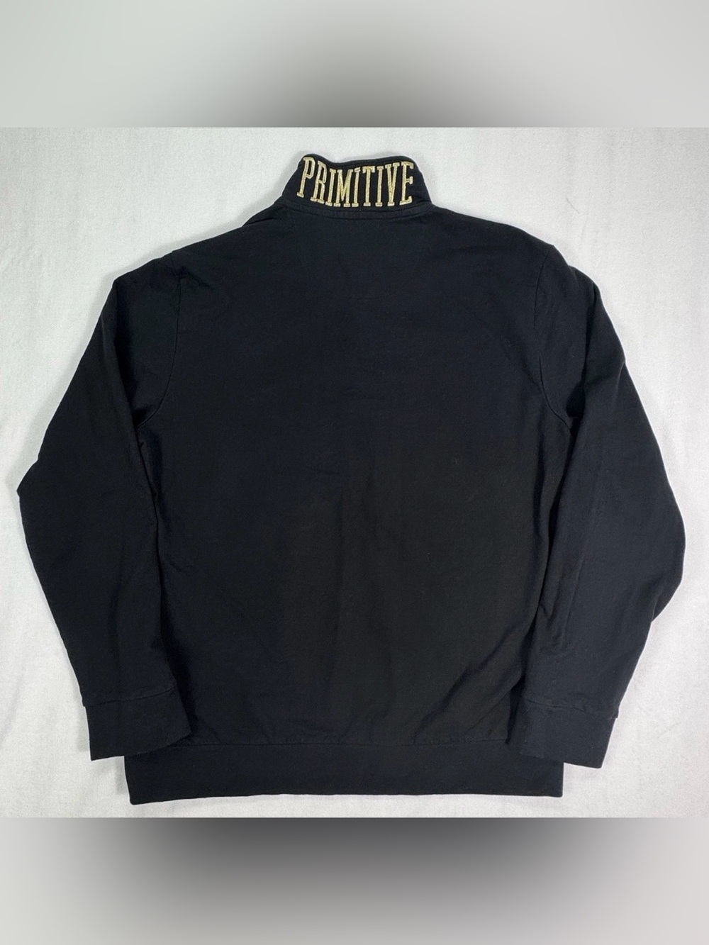 Primitive Skateboarding Quarter Zip Sweatshirt Black Gold Men’s Large